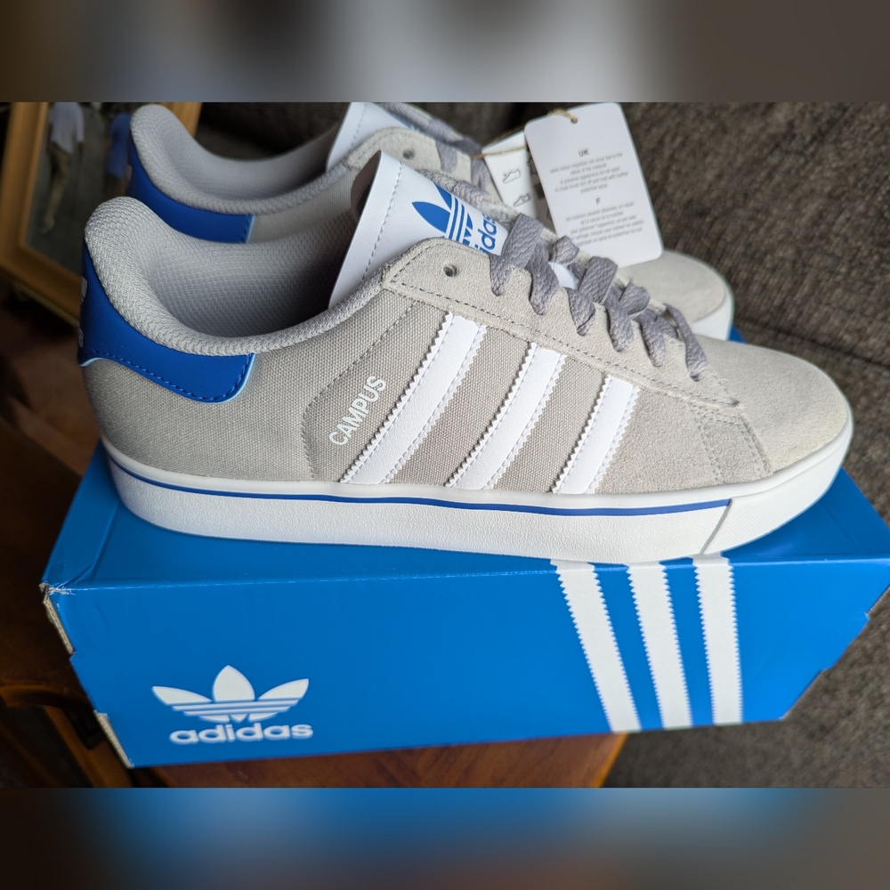 Adidas Campus Gray and Blue Sneakers
